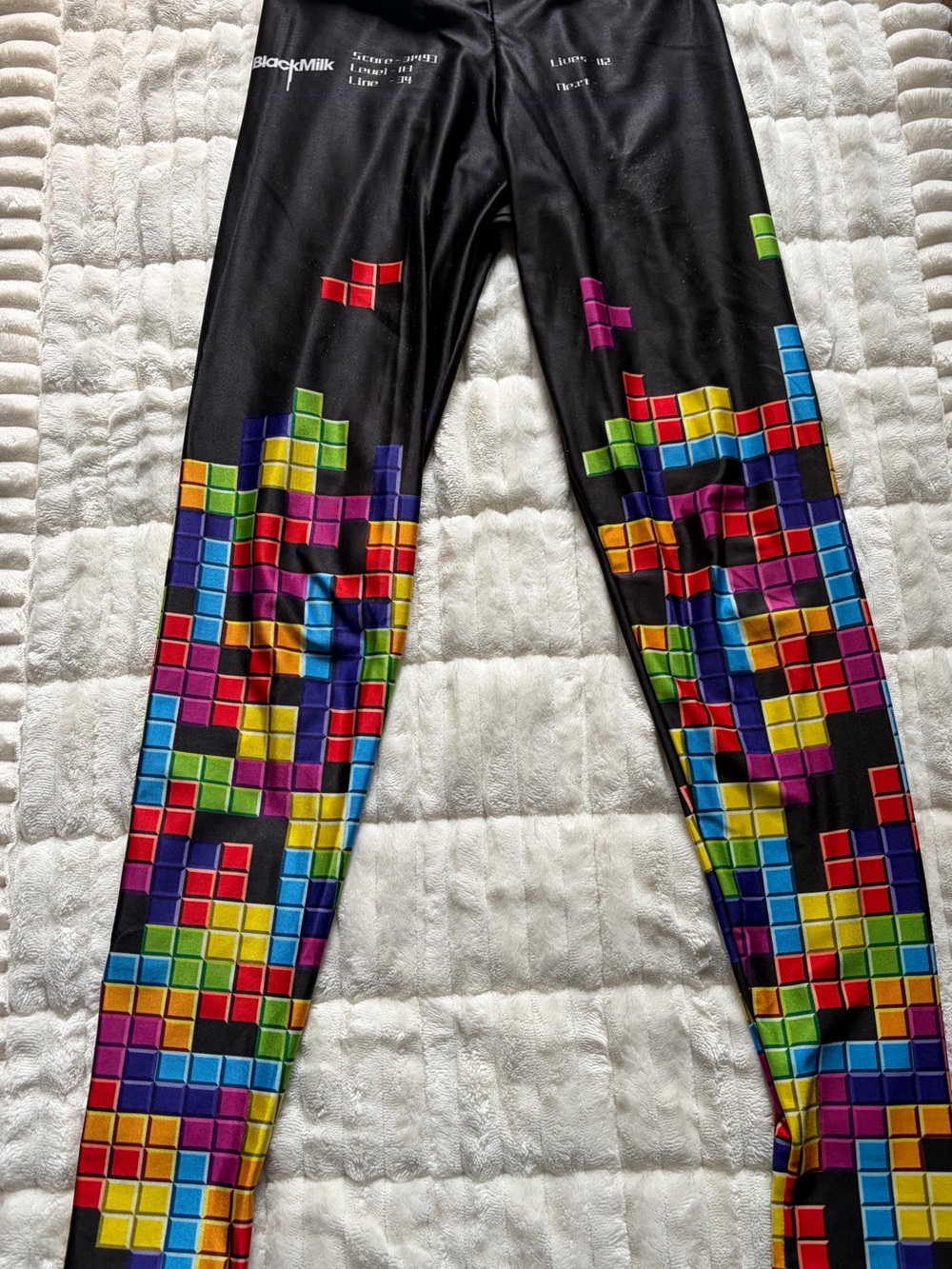 BlackMilk Kids Black Multicolor Pixel Block Leggings